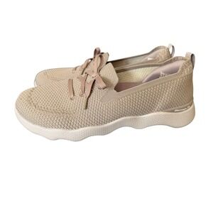 Skechers GO WALK Massage Fit Taupe Mauve Knit Slip On Sneakers‎ Womens 9 124911